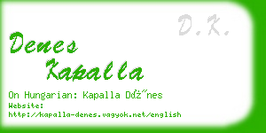 denes kapalla business card